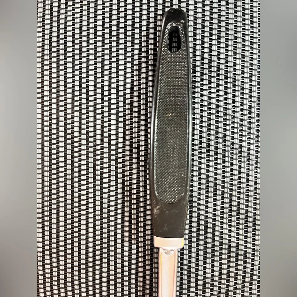 Vintage EKCO USA Black Plastic Handled Metal Serving Spoon 12